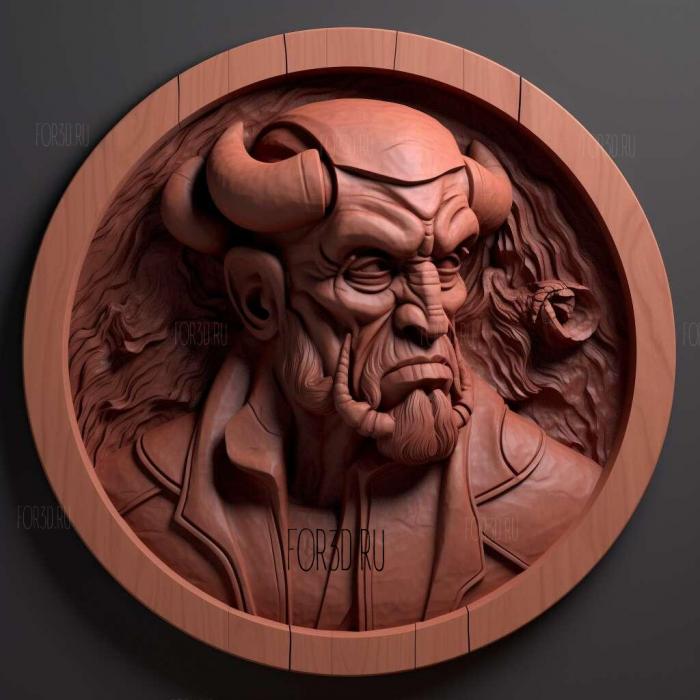 Hellboy 2 stl model for CNC